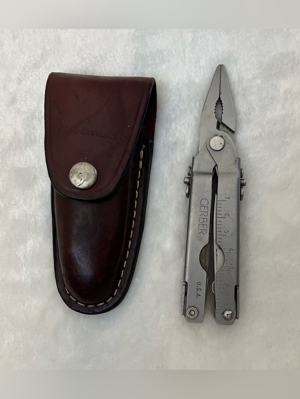Vintage Gerber Multi Tool Plier Knife with Leather Sheath